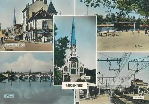 Postcard France Yonne Migennes multi view