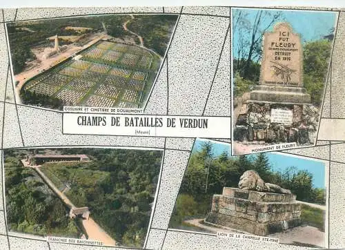 Postcard France Verdun champs de batailles Meuse ww1 monuments