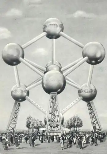 Postcard Belgium Bruxelles Atomium 1958