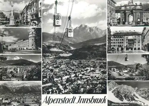 Postcard Austria Innsbruck Tirol 1963 teleferique