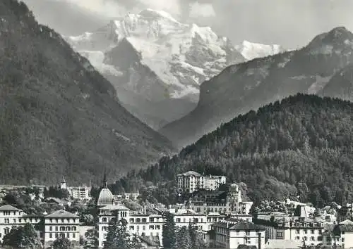 Postcard Switzerland Interlaken mit Jungfrau 1964