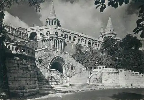 Postcard Hungary Budapest fischer's bastion 1958
