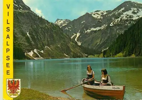 Postcard Austria Tannheilm in Tirol rowboat