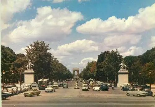 Postcard France Paris Champs Elysees 1973