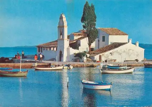 Postcard Greece Corfu the Vlacherna monastery