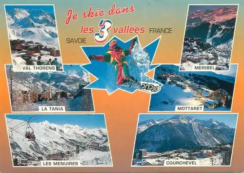 Postcard France Savoie ski slopes 1992