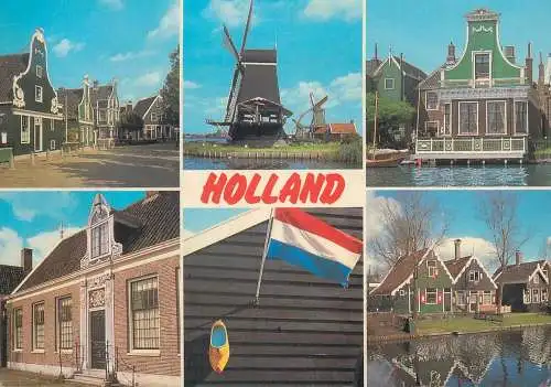 Postcard Netherland Holland multi view windmill
