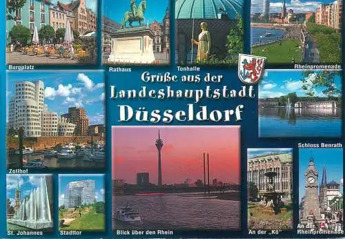 Postcard Germany Dusseldorf multi view