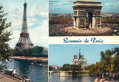 Postcard France Paris multi view 1968