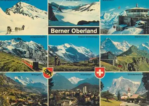 Postcard Switzerland Berner Oberland multi view 1977