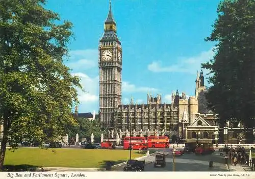 Postcard UK England London Parliament square Big Ben