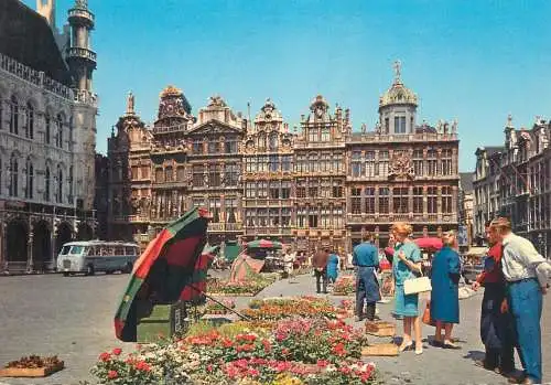 Postcard Belgium Bruxelles Market Place