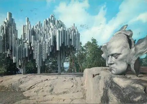 Postcard Finland Helsinki 1968 Sibelius park