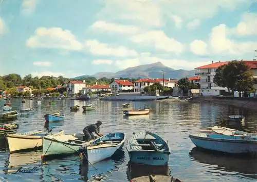 Postcard France Saint Jean de Luz Ciboure fishing boats 1974