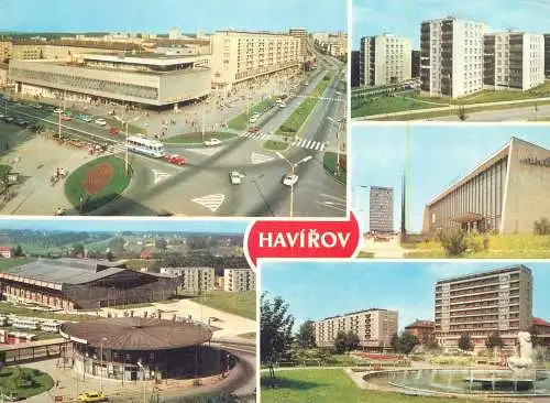 Postcard Czech Republic Havirov multi view 1992