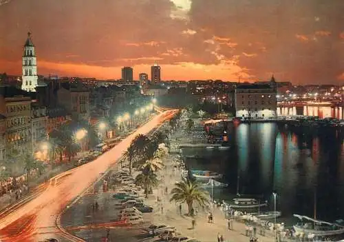 Postcard Croatia Split Nocu 1969