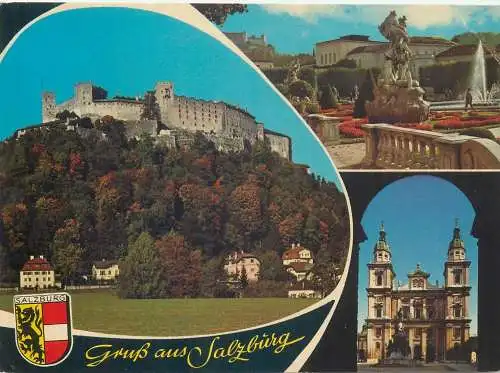Postcard Switzerland Salzburg dom multi view 1987