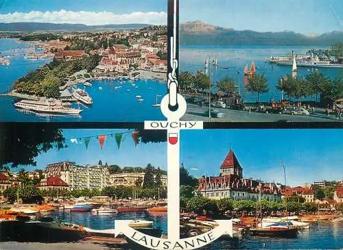 Postcard Switzerland Ouchy Lausanne multi view