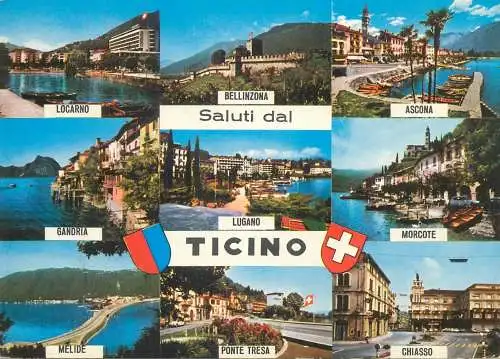 Postcard Switzerland Swiss Alps multi view
