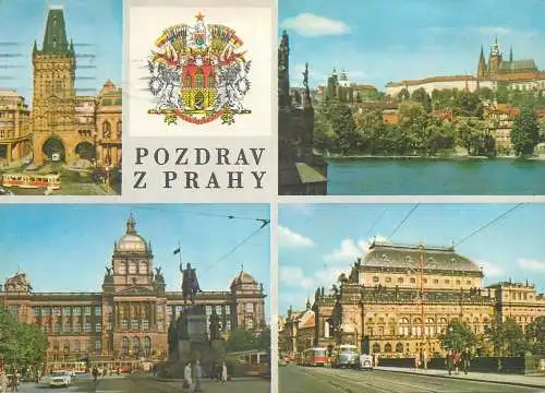 Postcard Czech Republic Prague multi view 1969