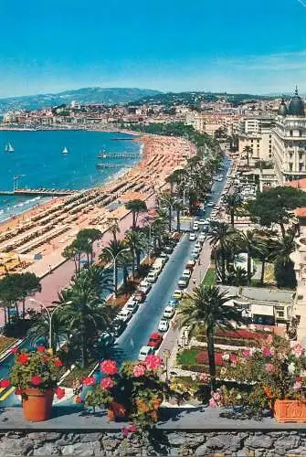 Postcard France Cote d'Azur Cannes la Croisette 1973