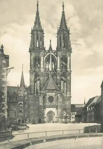 Postcard Germany Meissen Der Dom Westfassade