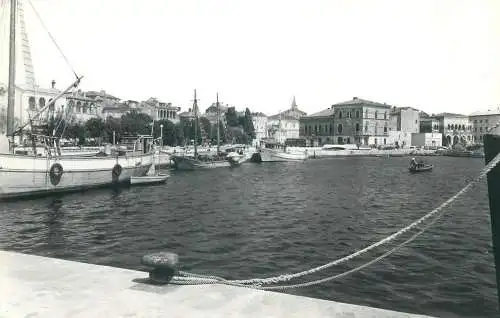 Postcard Croatia Porec harbour view sailing types and scenes