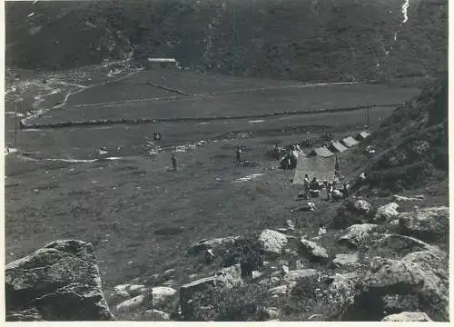 Postcard mountain scenery tents nomad people camp types and scenes