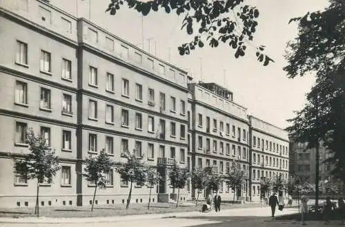 Postcard Poland Czestochowa Karol Szymanowski Street partial view