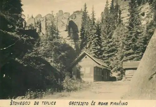 Postcard Czech Republic Teplice Skaly Kiosk u. skalni nevesty