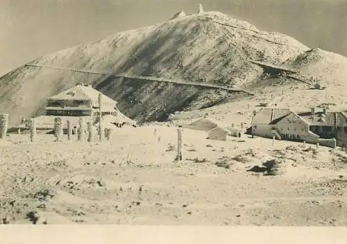 Postcard Poland Krknose Sznezka winter scenery