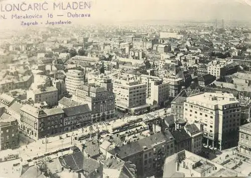 Postcard Croatia Zagreb aerial view