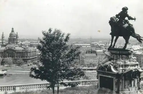 Postcard Hungary Budapest view from Royal Castle Garden