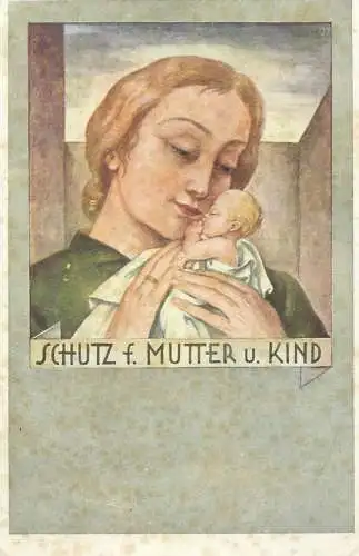 Religious Fine Arts Postcard Motherly love and protection