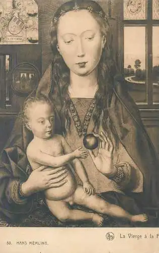 Religious Fine Arts Postcard Madonna Hans Memling painting