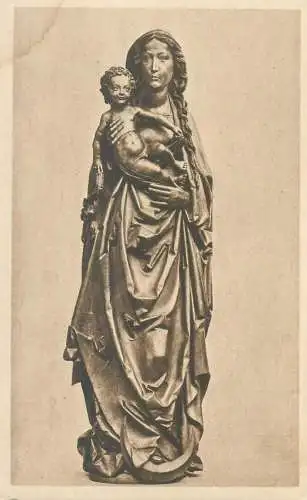Religious Fine Arts Postcard Maria with the Child Tilman Riemenschneider sculpture