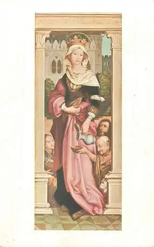 Religious Fine Arts Postcard Heilige Elisabeth H. Holbein painting