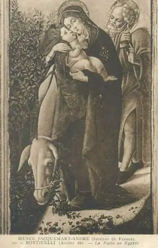 Religious Fine Arts Postcard Flight into Egypt Botticelli painting