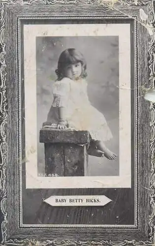 Postcard baby Betty Hicks beautiful girl portrait