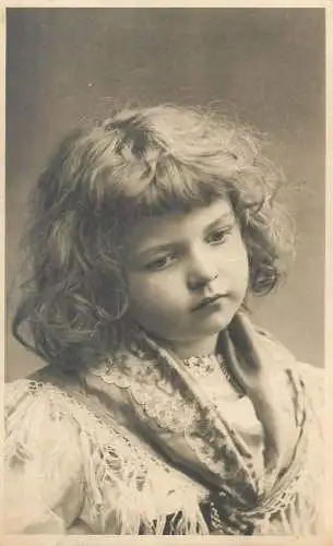 Postcard nostalgic beautiful girl wearing folk typical costumes