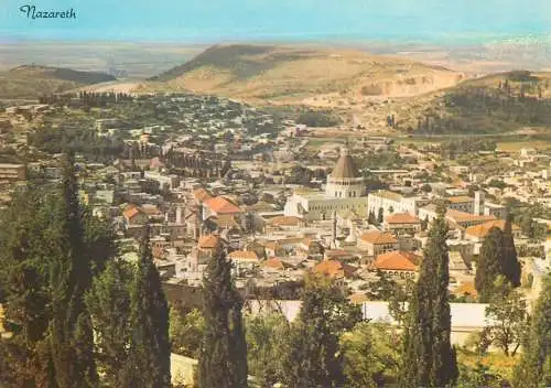 Postcard Israel Nasareth panorama