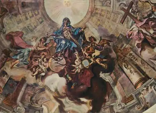 Postcard Germany Klosterkirche Birnau kuppelfresko von Gotz 1994