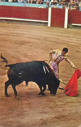 Postcard Italy Rome spanish bull fight  1971