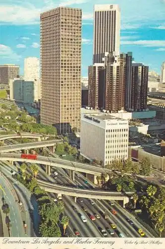 Postcard USA CA LA Los Angeles Harbor freeway