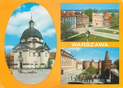 Postcard Poland Warszaw multi view
