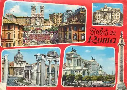 Postcard Italy Rome 1977 multi view