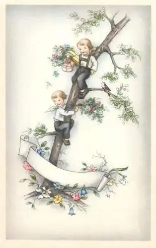 illustration greetings Post card present hunt