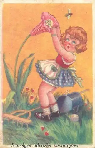 Name Day Greetings funny illustration Postcard