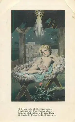 greetings Postcard Christmas night the Holy Child