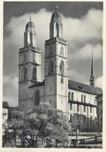 Postcard Switzerland Zurich Grossmunsterkirche